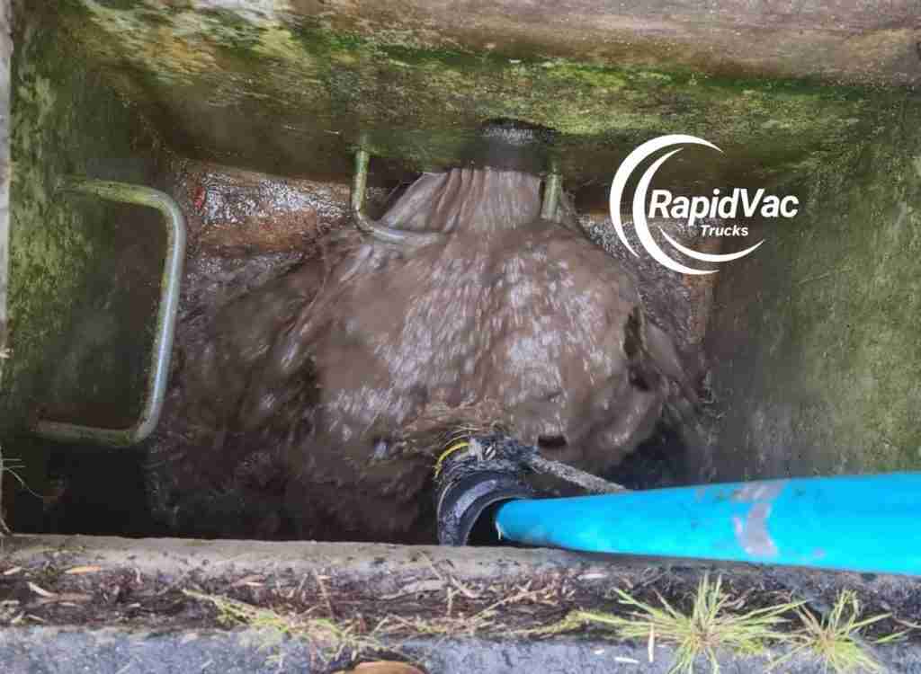 Vacuum truck removing commercial liquid waste in Wollongong.