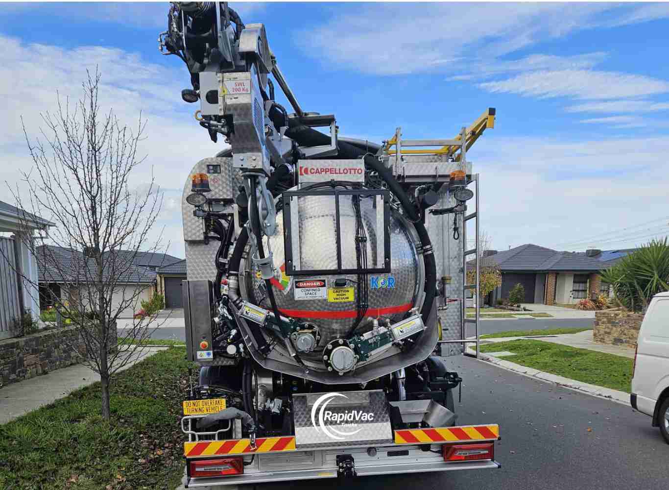 Hydro excavation trenching for electrical conduit installation in Wollongong.