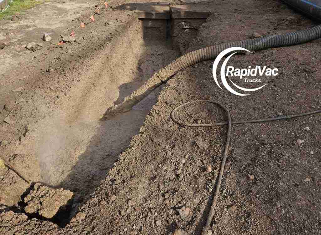 Vacuum excavation truck operating on a Wollongong work site.